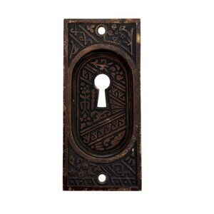 Corbin Antique Ceylon Design Recessed Metal Ornate Hardware Keyhole Cover